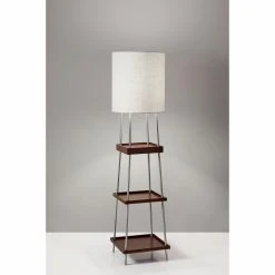 Promo ???? Pull Chain Adesso Henry Shelf Floor Lamp With Charging Pad ???? -Adesso Sales Store detail2ADO970 2