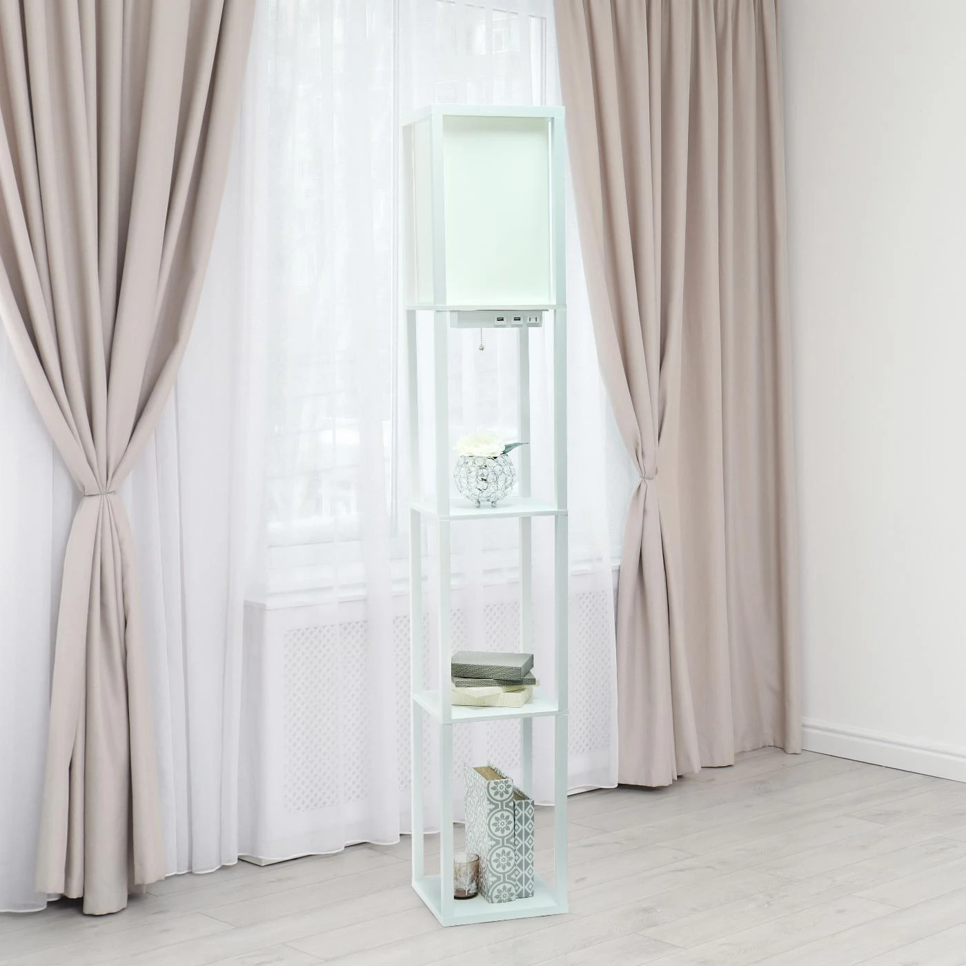 Cheap ???? Pull Chain Simple Designs Etagere Floor Lamp With Charging Station ???? 4 Cheap ???? Pull Chain Simple Designs Etagere Floor Lamp With Charging Station ???? - Image 4