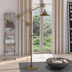 Promo ❤️ Hudson & Canal Arc Hudson & Canal Descartes Wide Brim Floor Lamp ???? -Adesso Sales Store detail2HUDO100