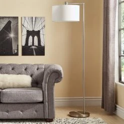 Discount ❤️ Arc Weston Home Spacet Contemporary Brushed Steel Floor Lamp ???? -Adesso Sales Store detail3HME3457