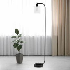 Best deal ???? Socket Simple Designs Antique Style Industrial Lantern Floor Lamp With Glass Shade - Black ???? -Adesso Sales Store detail4ALLT315