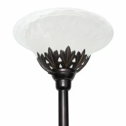 Coupon ???? Socket Lalia Home Scalloped Glass Torchiere Floor Lamp With 2 Reading Lights ???? -Adesso Sales Store detail4ALLT330