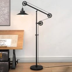 Promo ❤️ Hudson & Canal Arc Hudson & Canal Descartes Wide Brim Floor Lamp ???? -Adesso Sales Store detail4HUDO100