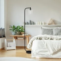 Best deal ???? Socket Simple Designs Antique Style Industrial Lantern Floor Lamp With Glass Shade - Black ???? -Adesso Sales Store detail5ALLT315