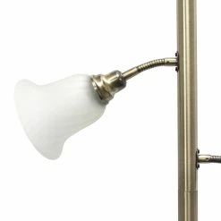 Coupon ???? Socket Lalia Home Scalloped Glass Torchiere Floor Lamp With 2 Reading Lights ???? -Adesso Sales Store detail5ALLT330