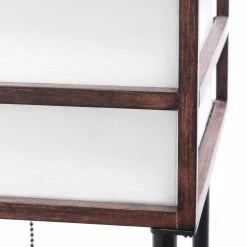 Buy ⌛ Pull Chain Lalia Home 1 Light Etagere Floor Lamp With Storage Shelves And Linen Shade - Dark Wood ???? -Adesso Sales Store detail5ALLT364