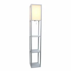 Brand new ???? Pull Chain Lalia Home Column Shelf Floor Lamp With Linen Shade ???? 12 Brand new ???? Pull Chain Lalia Home Column Shelf Floor Lamp With Linen Shade ???? -Adesso Sales Store detailALLT354