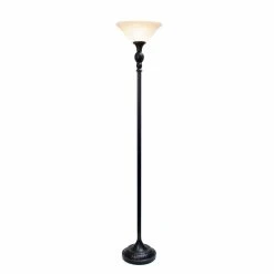 Wholesale ???? Socket Lalia Home Classic 1 Light Torchiere Floor Lamp With Marbleized Glass Shade ✨ 11 Wholesale ???? Socket Lalia Home Classic 1 Light Torchiere Floor Lamp With Marbleized Glass Shade ✨ -Adesso Sales Store detailALLT355