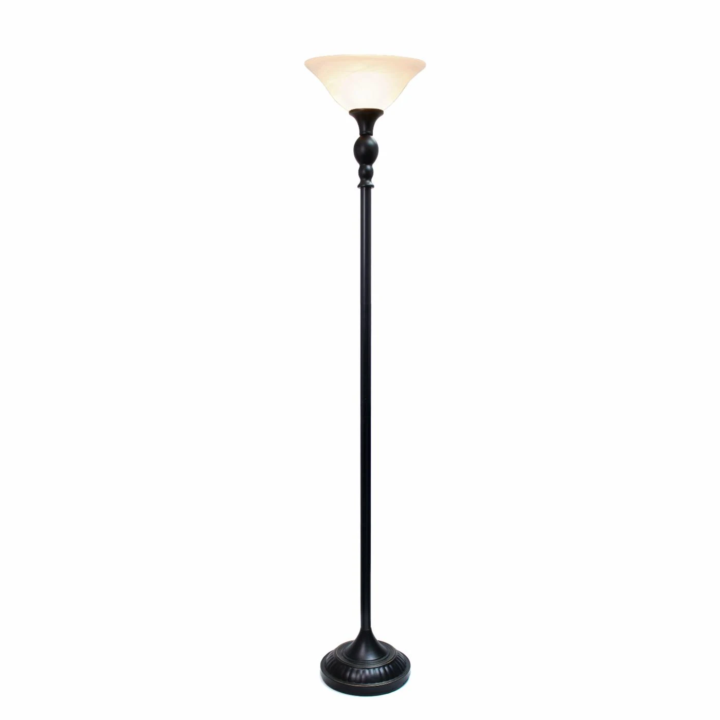 Wholesale ???? Socket Lalia Home Classic 1 Light Torchiere Floor Lamp With Marbleized Glass Shade ✨ 3 Wholesale ???? Socket Lalia Home Classic 1 Light Torchiere Floor Lamp With Marbleized Glass Shade ✨ - Image 3