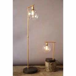 Buy ???? Arc 3R Studios 59 In. Metal And Wood Floor Lamp With Glass Shade ???? -Adesso Sales Store detailCREC040