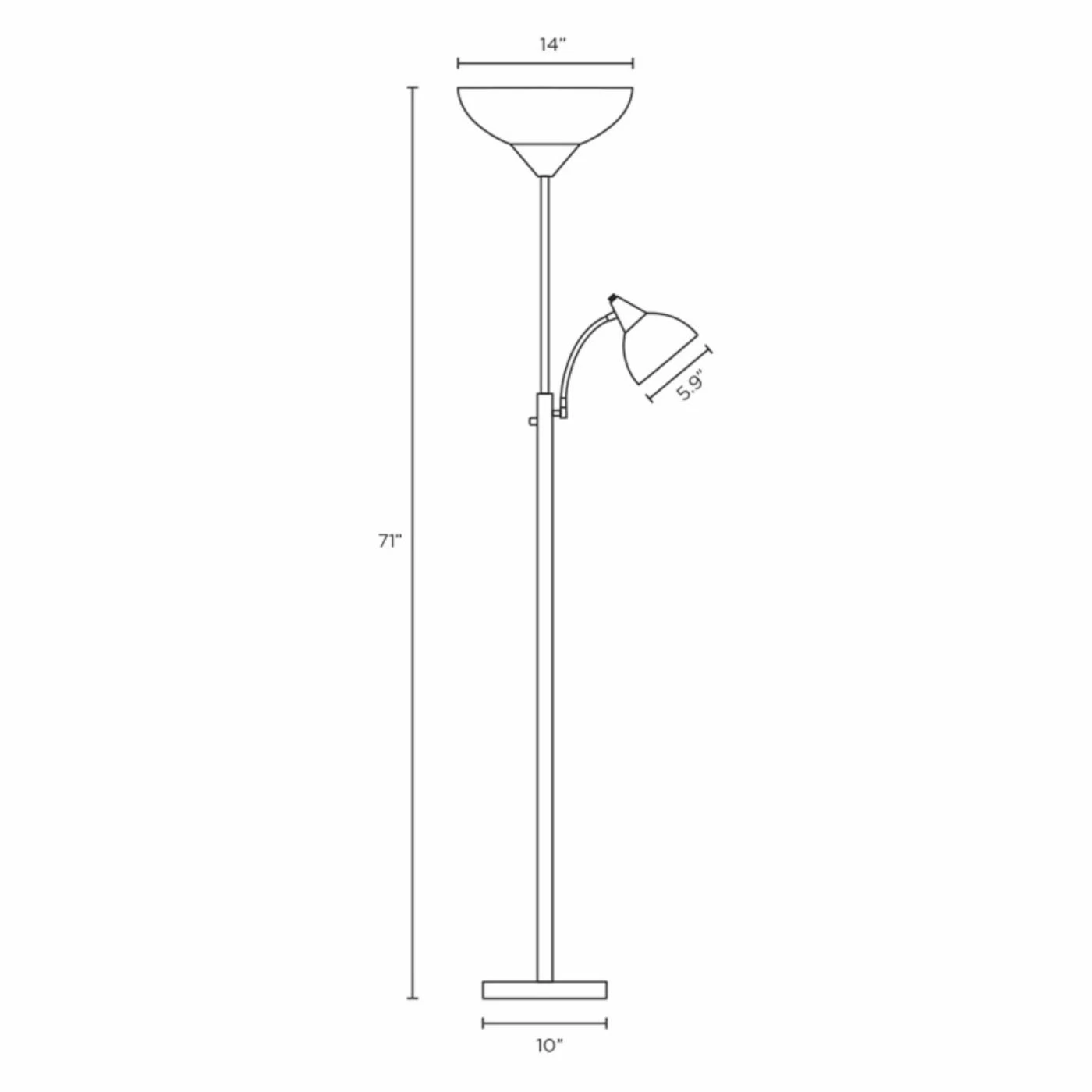 Discount ???? 4-Way Adesso Lighting 7202-22 Piedmont Combo Floor - Satin Steel ???? 2 Discount ???? 4-Way Adesso Lighting 7202-22 Piedmont Combo Floor - Satin Steel ???? - Image 2