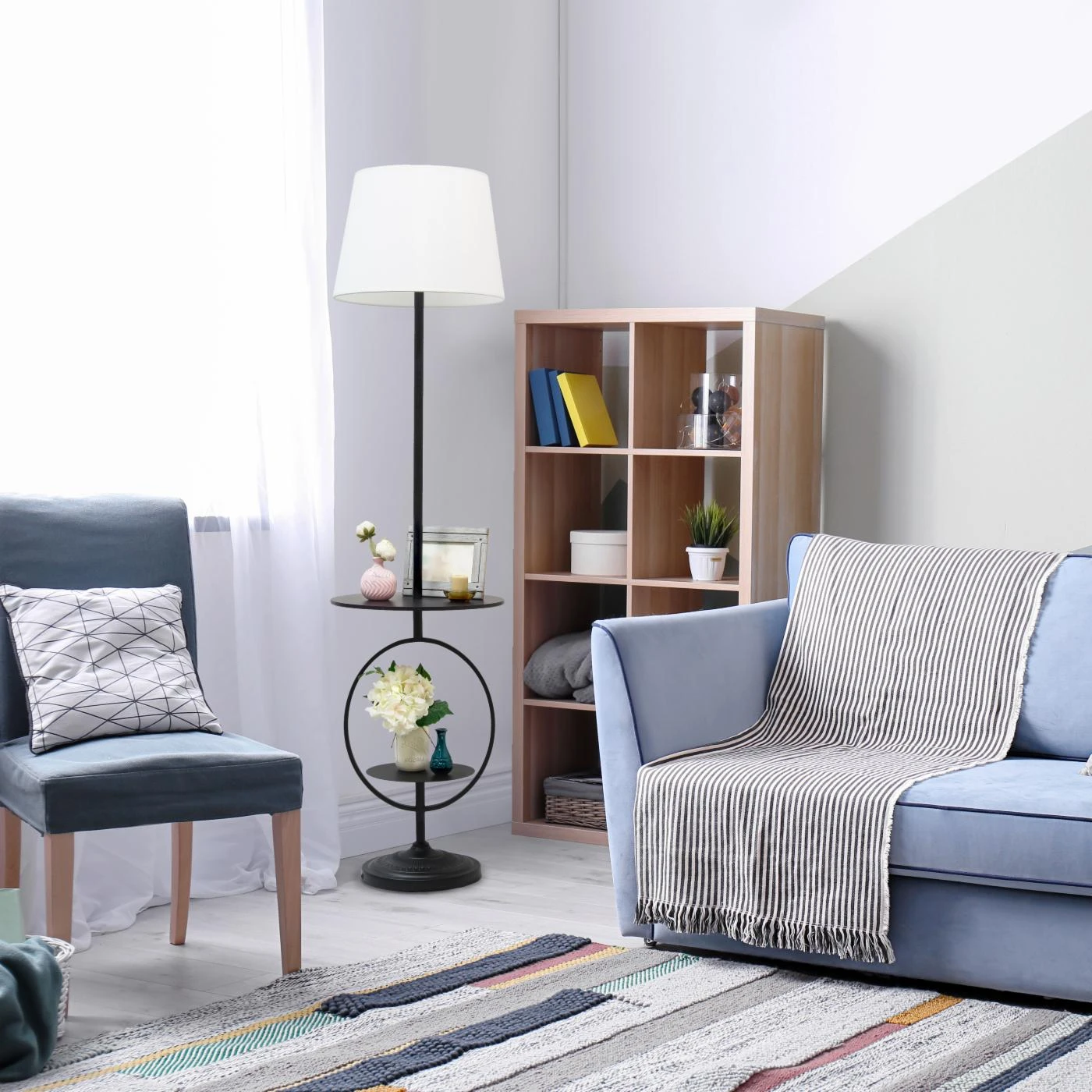 Promo ???? Socket Elegant Designs Bedside Nightstand End Table Dual Shelf Decorative Floor Lamp ???? 2 Promo ???? Socket Elegant Designs Bedside Nightstand End Table Dual Shelf Decorative Floor Lamp ???? - Image 2