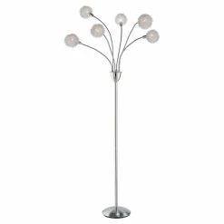 New ✔️ Standard Adesso Pom Pom 4511 Floor Lamp - Satin Steel ⭐