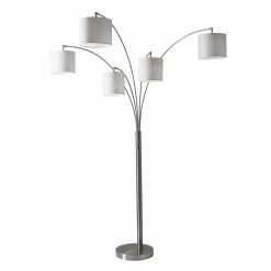 Deals ???? 4-Way Adesso Trinity 5-Arm Brushed Steel Arc Lamp ✨