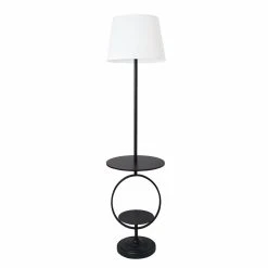 Promo ???? Socket Elegant Designs Bedside Nightstand End Table Dual Shelf Decorative Floor Lamp ????