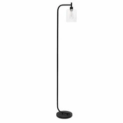 New ???? Socket Simple Designs Modern Lantern Floor Lamp With Glass Shade ????