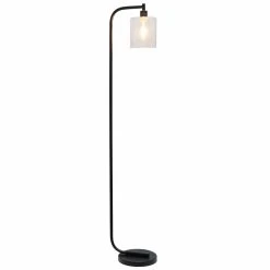 Best deal ???? Socket Simple Designs Antique Style Industrial Lantern Floor Lamp With Glass Shade - Black ????