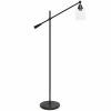 Flash Sale ⌛ Socket Lalia Home Swing Arm Floor Lamp With Clear Glass Cylindrical Shade ????