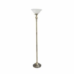 Wholesale ???? Socket Lalia Home Classic 1 Light Torchiere Floor Lamp With Marbleized Glass Shade ✨