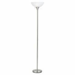 Best Sale ???? 3-Way Cal Lighting BO-2055 Metal Torchiere Floor Lamp With Glass Shade ????