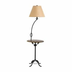Best reviews of ???? 3-Way Cal Lighting BO-2095FL Wrought Iron Floor Lamp With Wood Tray Table ✨