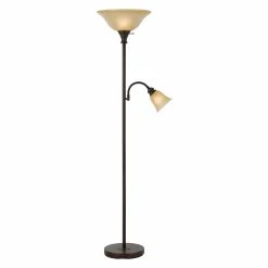 Hot Sale ???? 3-Way Cal Lighting BO-2391TR Torchiere Floor Lamp With Reading Light ????