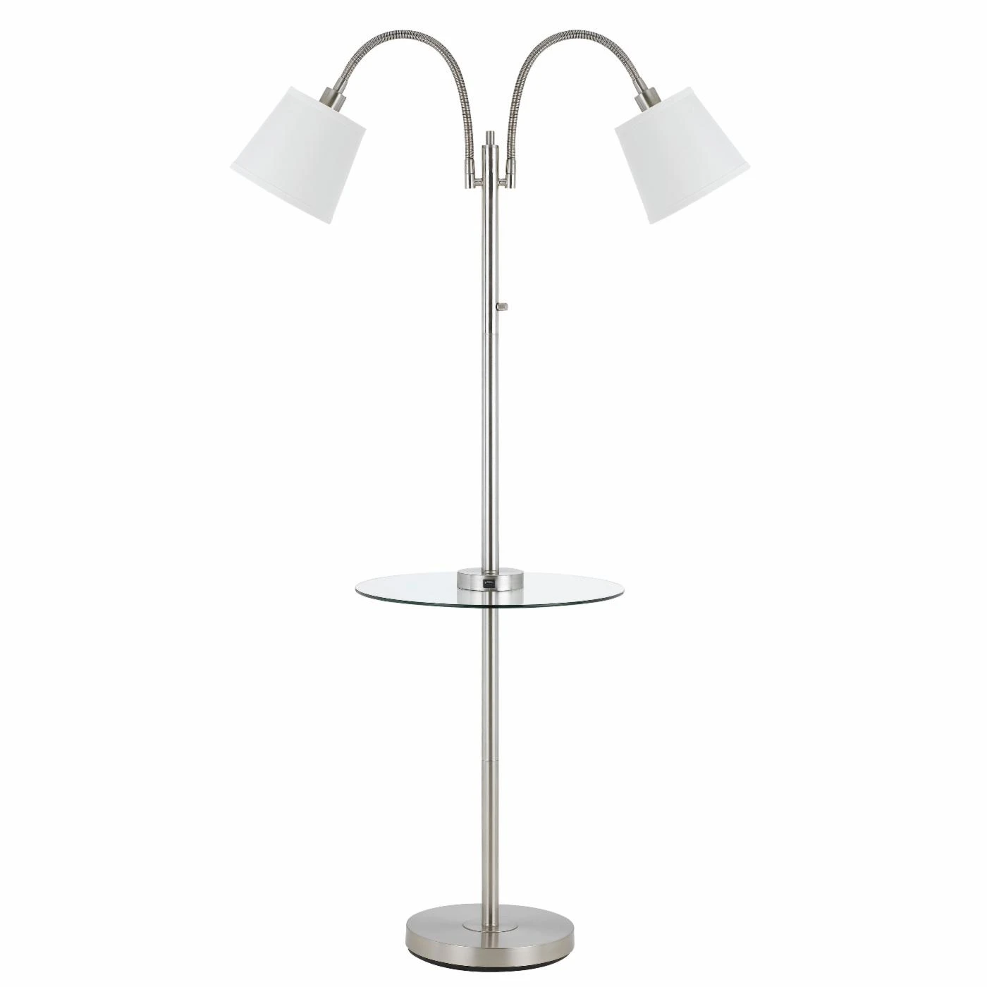 Buy ???? 3-Way Cal Lighting Gail Double Gooseneck Floor Lamp With Glass Table And Charging Ports ⌛ 1 Buy ???? 3-Way Cal Lighting Gail Double Gooseneck Floor Lamp With Glass Table And Charging Ports ⌛