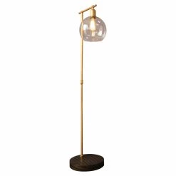 Buy ???? Arc 3R Studios 59 In. Metal And Wood Floor Lamp With Glass Shade ????