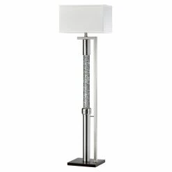 Hot Sale ???? 4-Way Weston Home Avallon Nickel Floor Lamp With Rectangular Shade ⭐