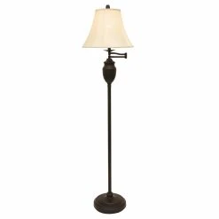 Cheap ???? 3-Way Decor Therapy Wellington Steel Swing Arm Floor Lamp ????