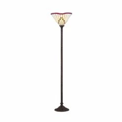 Best reviews of ???? JONATHAN Y Smith Tiffany Style LED Torchiere Floor Lamp ????