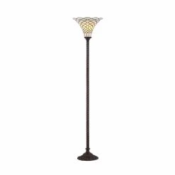 Best Sale ???? JONATHAN Y White Tiffany Style LED Torchiere Floor Lamp ????