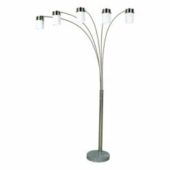 Best deal ✔️ Standard Ore International 3031F5W 83-in. Brushed Steel Arch Floor Lamp ⌛