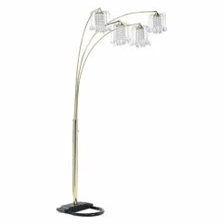 Brand new ???? Standard Ore International 6966G Polished Brass Floor Lamp With Crystal-Like Shade ????
