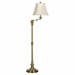 Discount ???? Standard StyleCraft Swing Arm Floor Lamp - Antique Brass ????