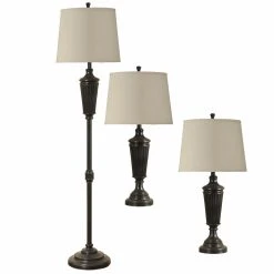 Deals ???? 3-Way StyleCraft L82502DS 3 Piece Table And Floor Lamp Set ⌛