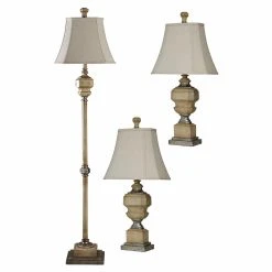 Flash Sale ???? Standard StyleCraft Florentine 3 Piece Table And Floor Lamp Set ????