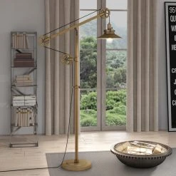 Promo ❤️ Hudson & Canal Arc Hudson & Canal Descartes Wide Brim Floor Lamp ???? -Adesso Sales Store scaleHUDO100